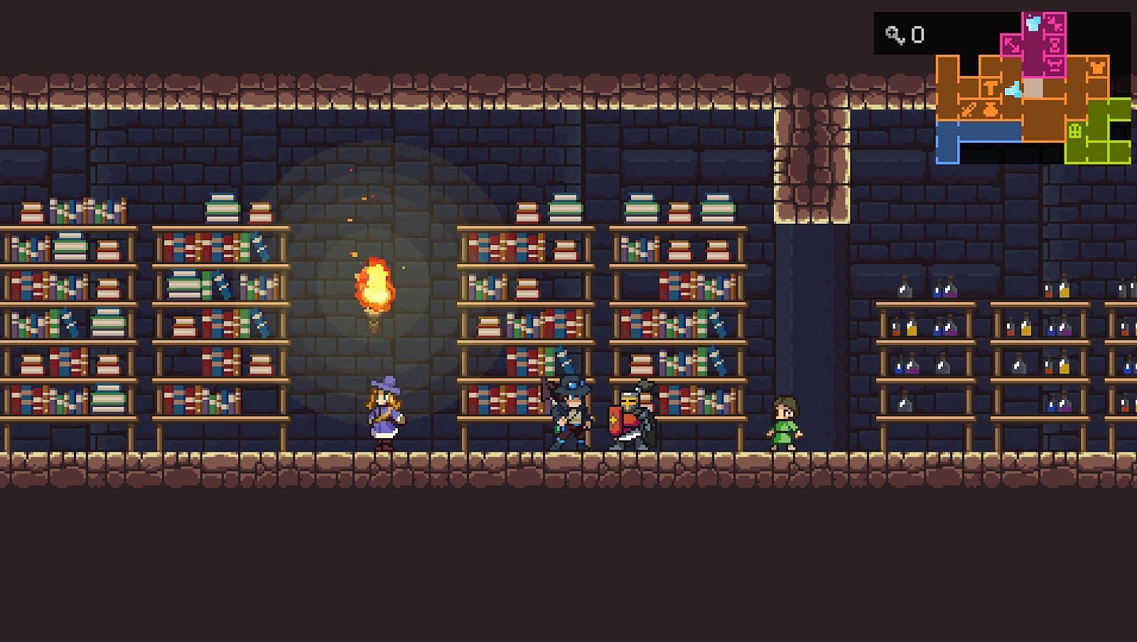 The library section of Monster Sanctuary&rsquo;s hub area (Image via moi rai Games)