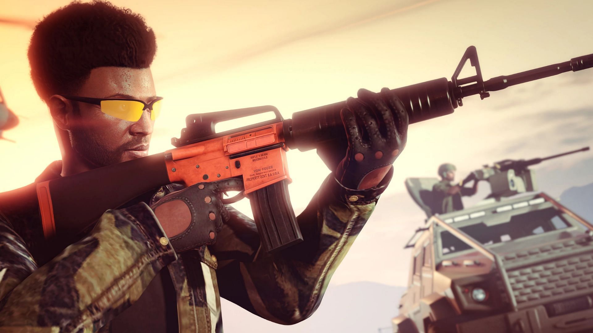 A promotional image featuring the new weapon (Image via Rockstar Games)