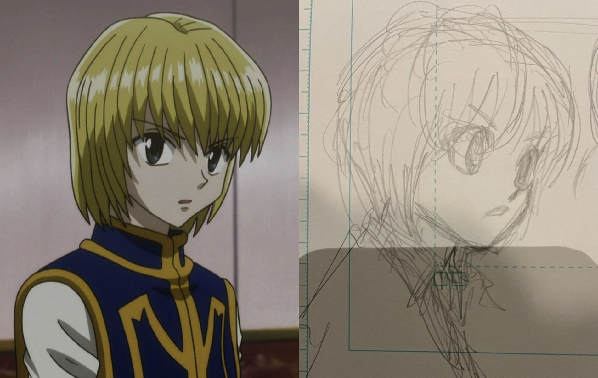 The Hunter x Hunter community is losing it over the latest Kurapika sketch (Images via Yoshihiro Togashi/ hunter x Hunter/ Shueisha)