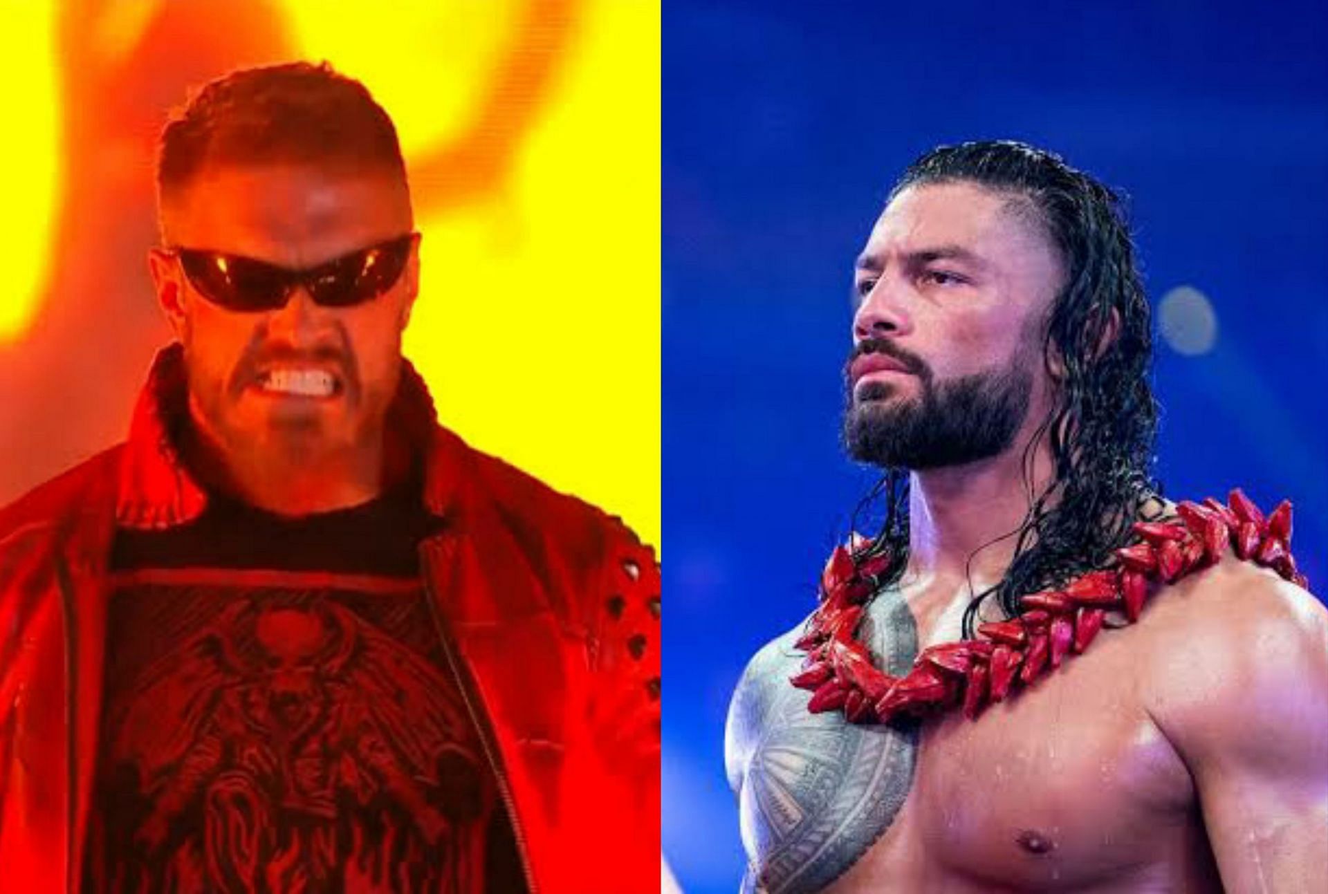 Edge(Left); Roman Reigns(Right)
