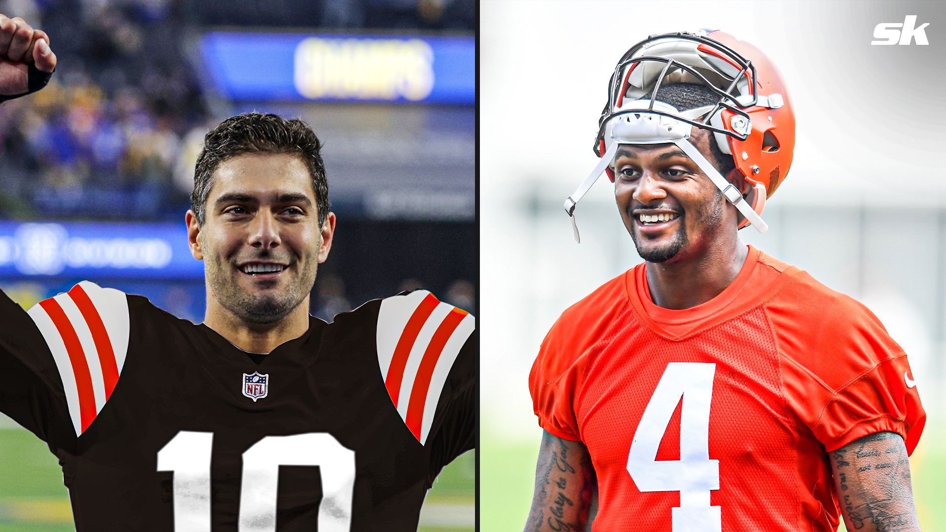 San Francisco 49ers QB Jimmy Garoppolo and Cleveland Browns QB Deshaun Watson