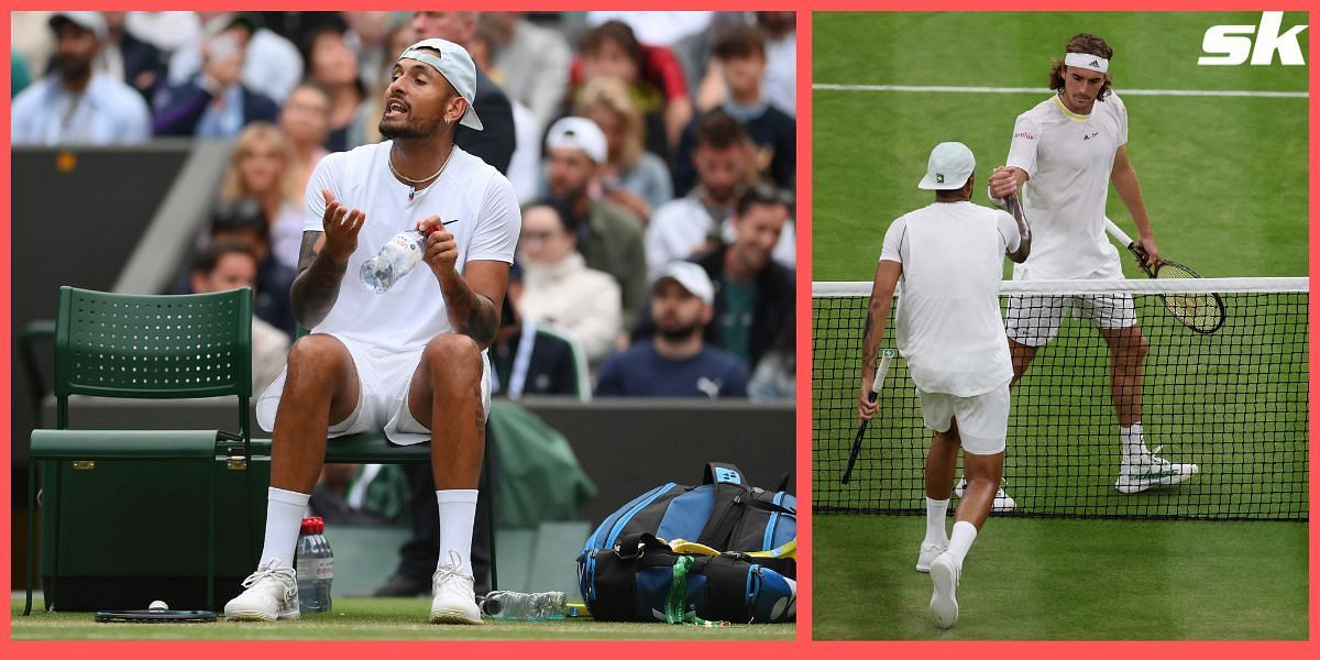 A brief and curt handshake between Nick Kyrgios and Stefanos Tsitsipas amidst fiery sessions on and off the courts at Wimbledon.
