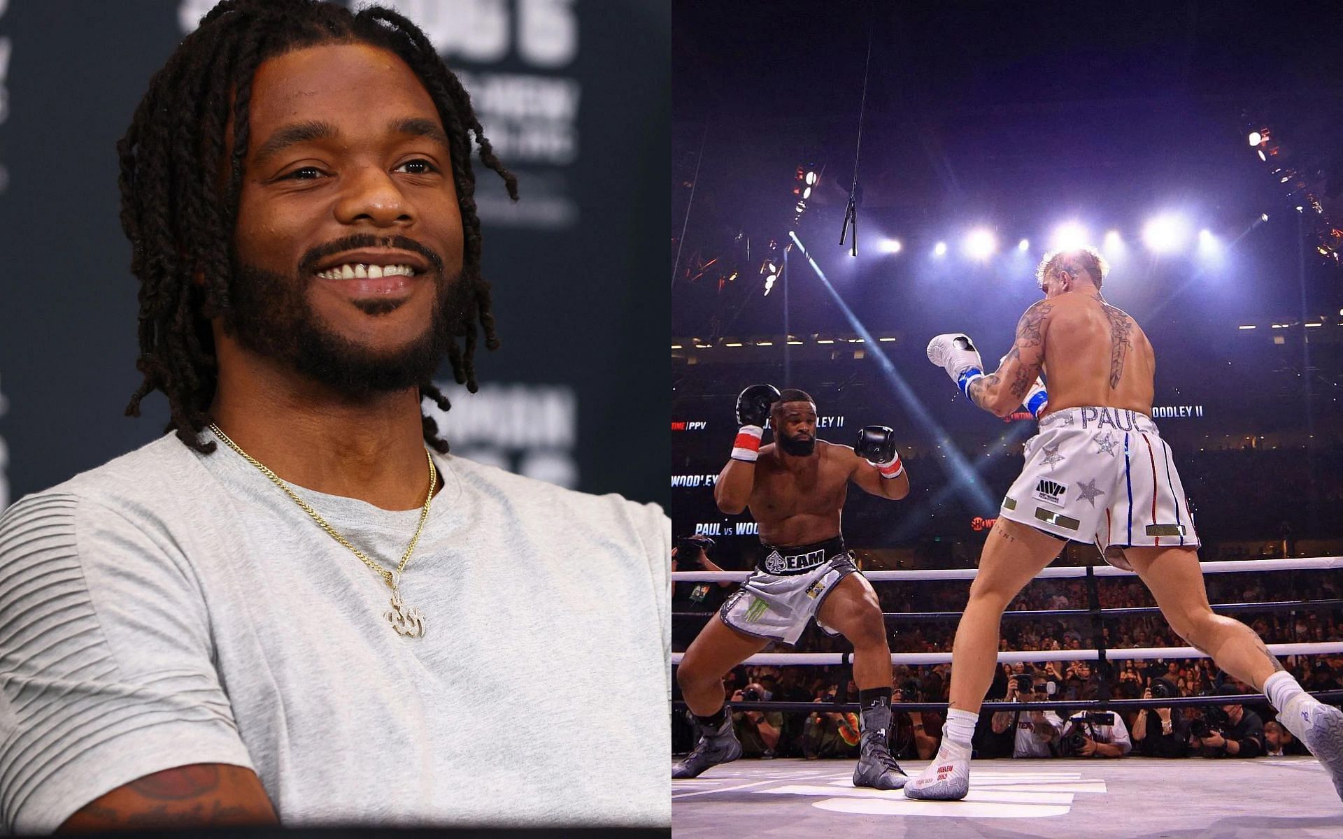 Hasim Rahman Jr. (left) and Jake Paul vs. Tyron Woodley (right) [Images courtesy of Getty]