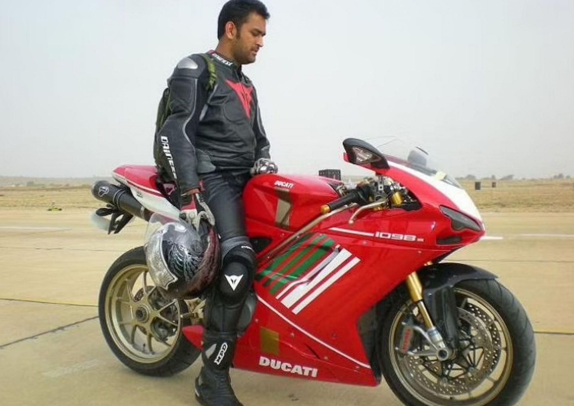 MS Dhoni with his Ducati 1098 (Picture Credits: Twitter).