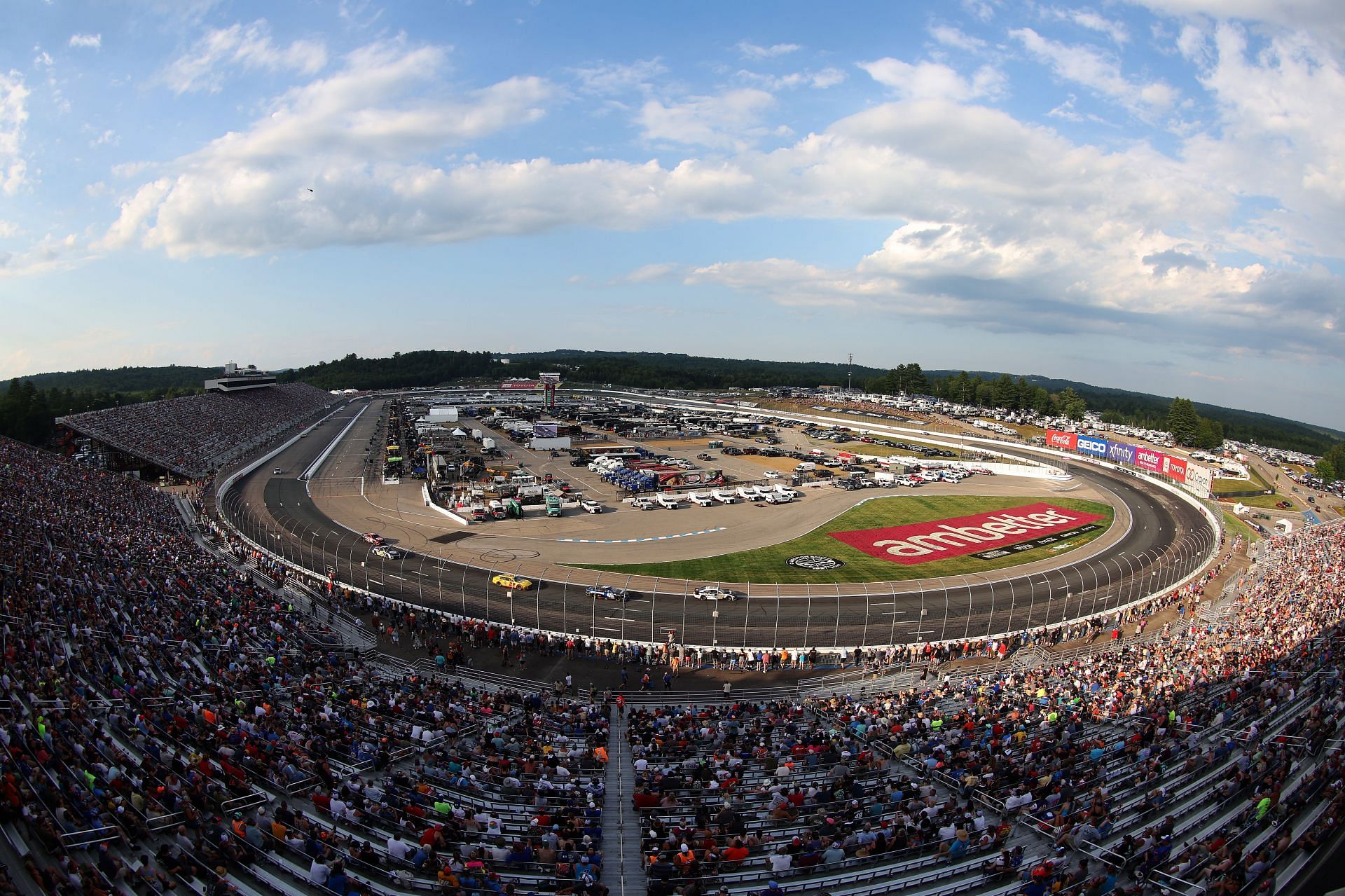 A general view of racing during the NASCAR Cup Series Ambetter 301 at New Hampshire Motor Speedway (Photo by James Gilbert/Getty Images)