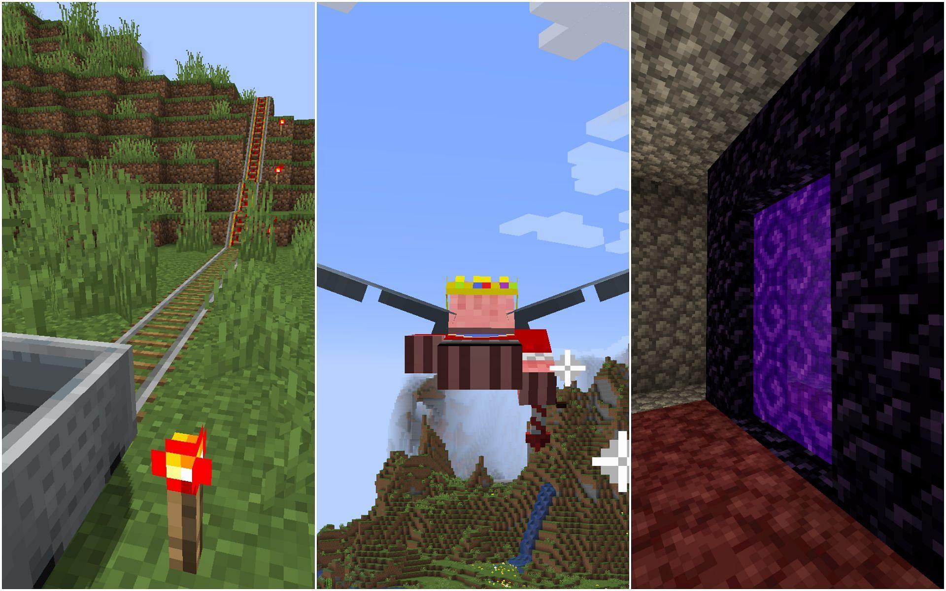 Some of the fastest ways to travel (Image via Minecraft 1.19)