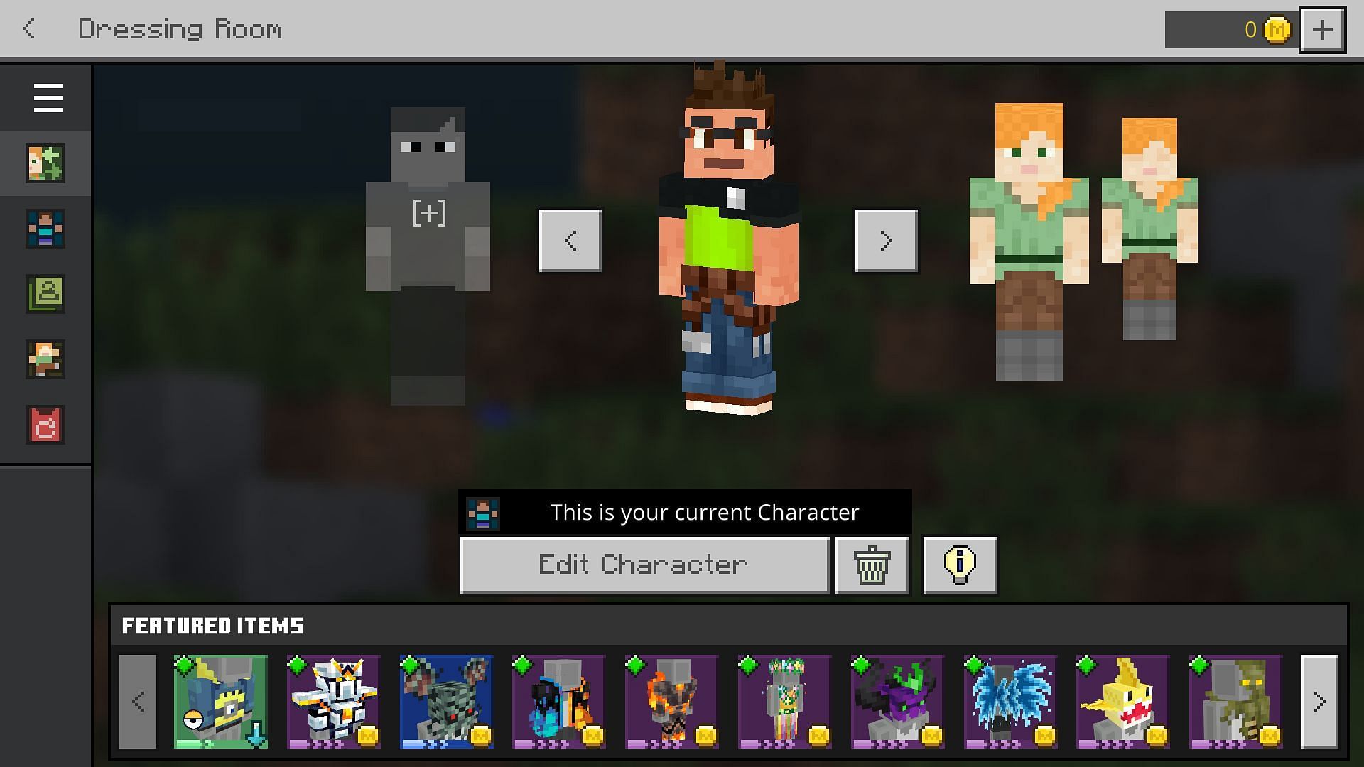 Players can either change or create a brand new skin easily (Image via Minecraft 1.19 Bedrock Edition)