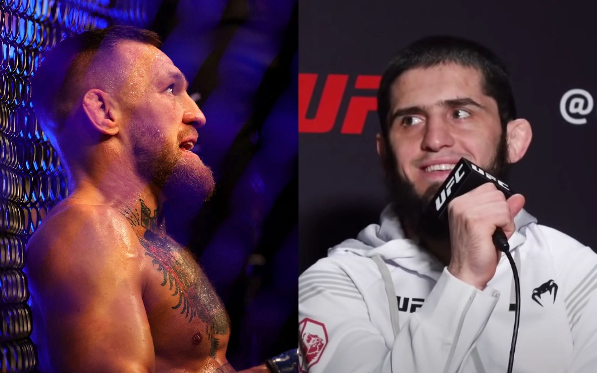 Conor McGregor (left), Islam Makhachev (right) [Images courtesy of MMA Junkie on YouTube]