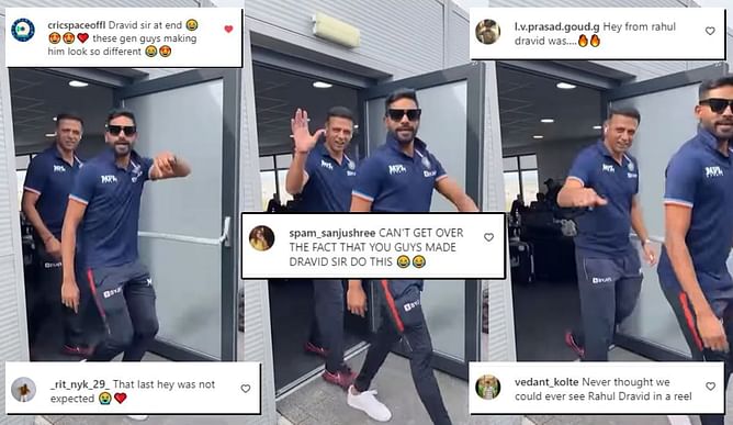[WATCH] Rahul Dravid joins Team India cricketers in fun “hey” video; fans say “these gen guys making him look so different”