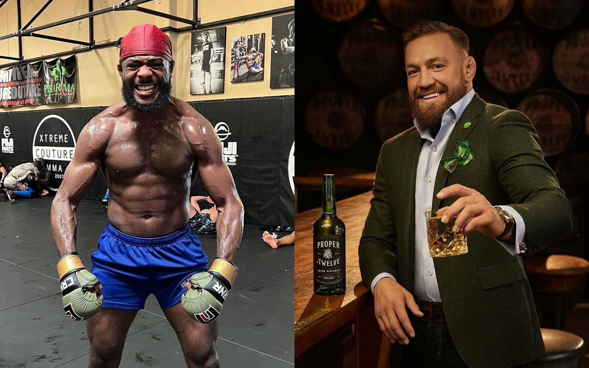 Aljamain Sterling (left), Conor McGregor (right) [Images courtesy: @funkmastermma and @properwhiskey via Instagram]