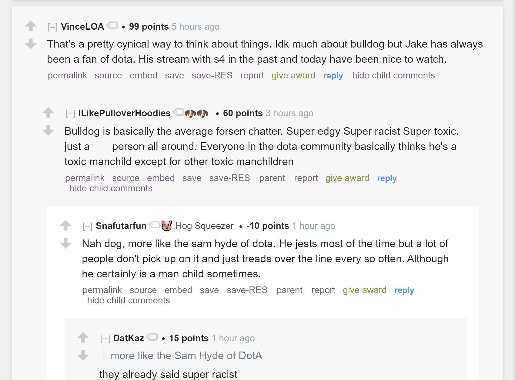 Fans on Reddit reacting to the former DOTA 2 pro&#039;s comments on collaborating with JakenBakeLIVE (Image via r/LivestreamFail)