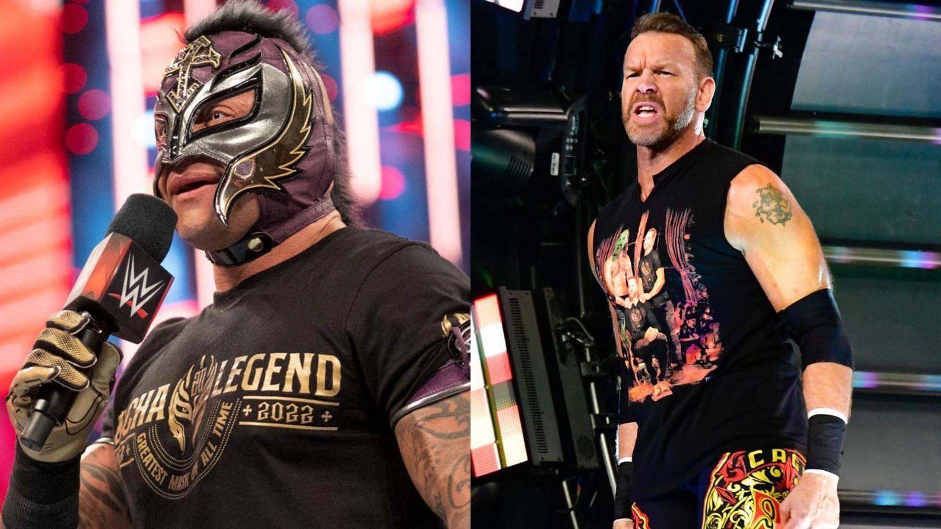 Rey Mysterio (left); Christian Cage (right)