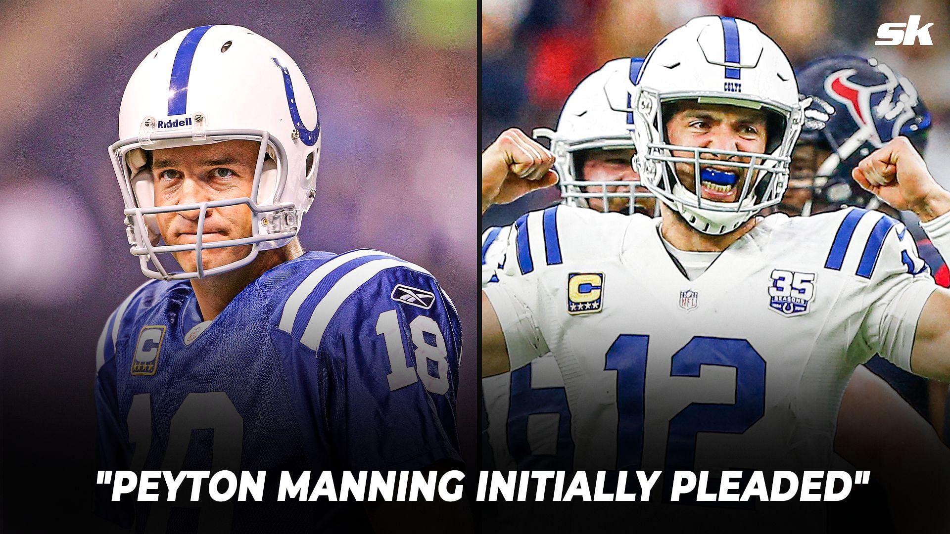 Peyton Manning (left) apparently begged the Colts to let him stay before drafting Andrew Luck.