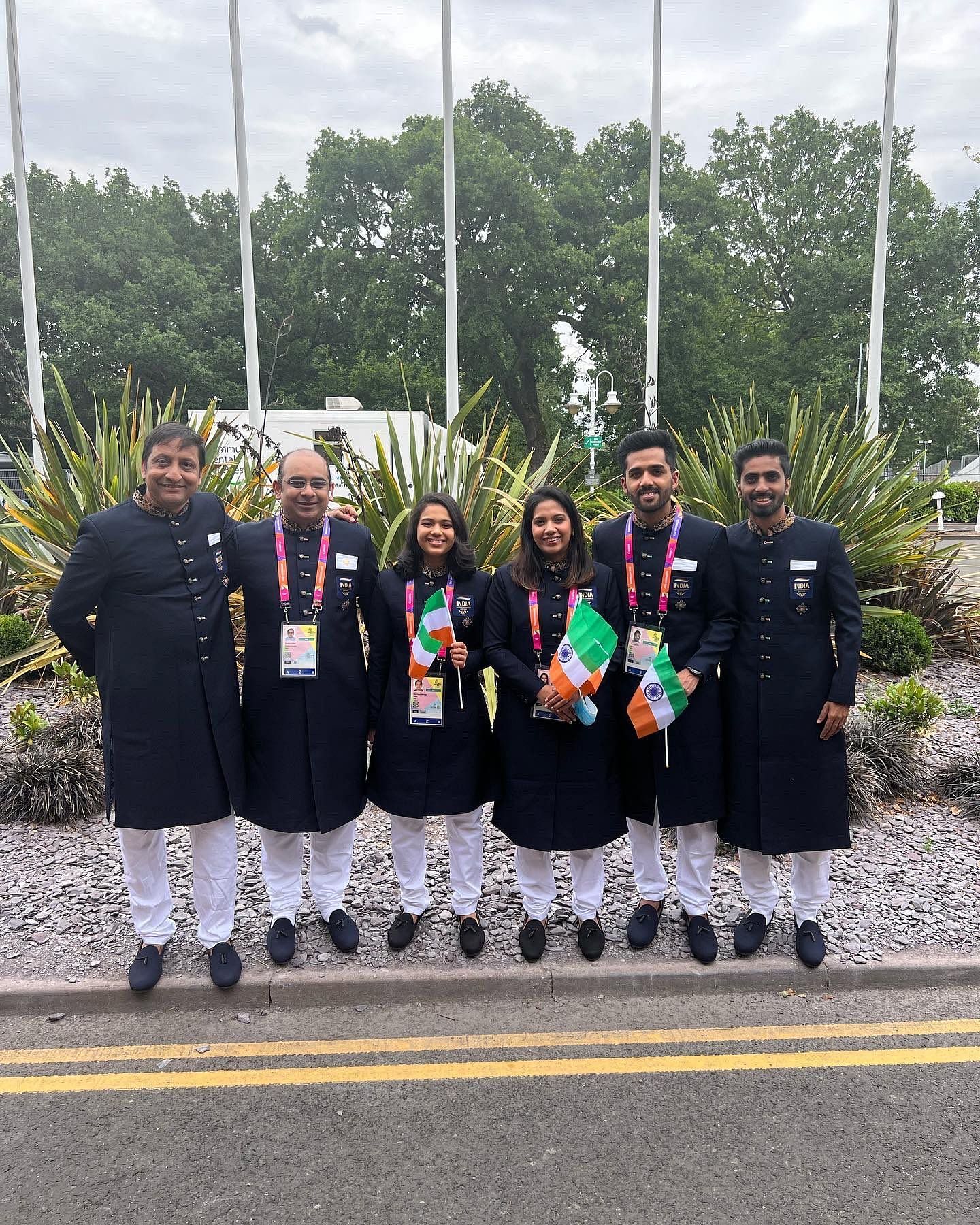 Part of the Indian table tennis contingent all set for the Commonwealth Games 2022 opening ceremony.