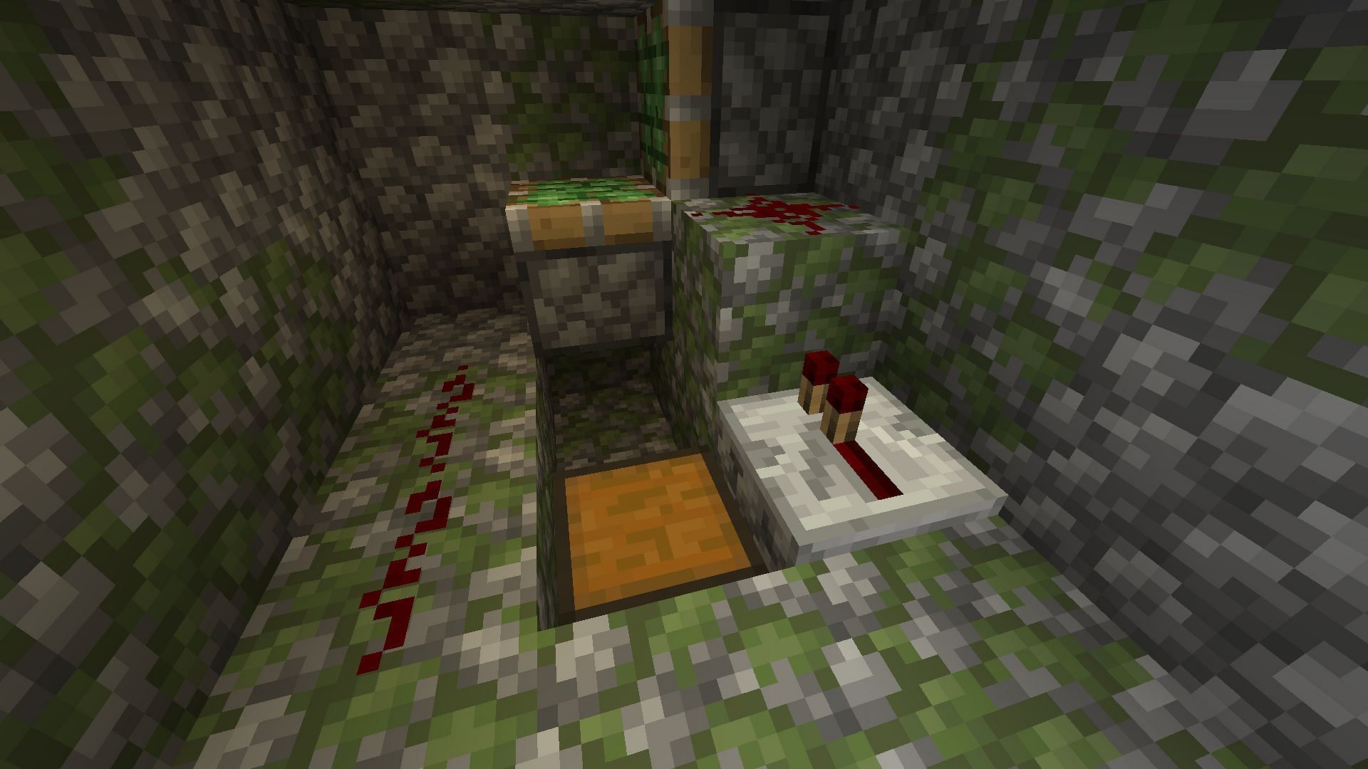 Redstone repeater used in jungle temple structure for a puzzle (Image via Minecraft 1.19 update)