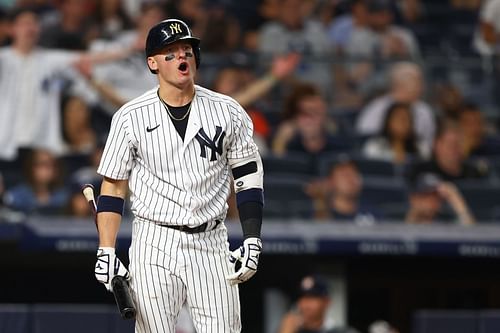 Donaldson reacts to striking out, Houston Astros v New York Yankees.