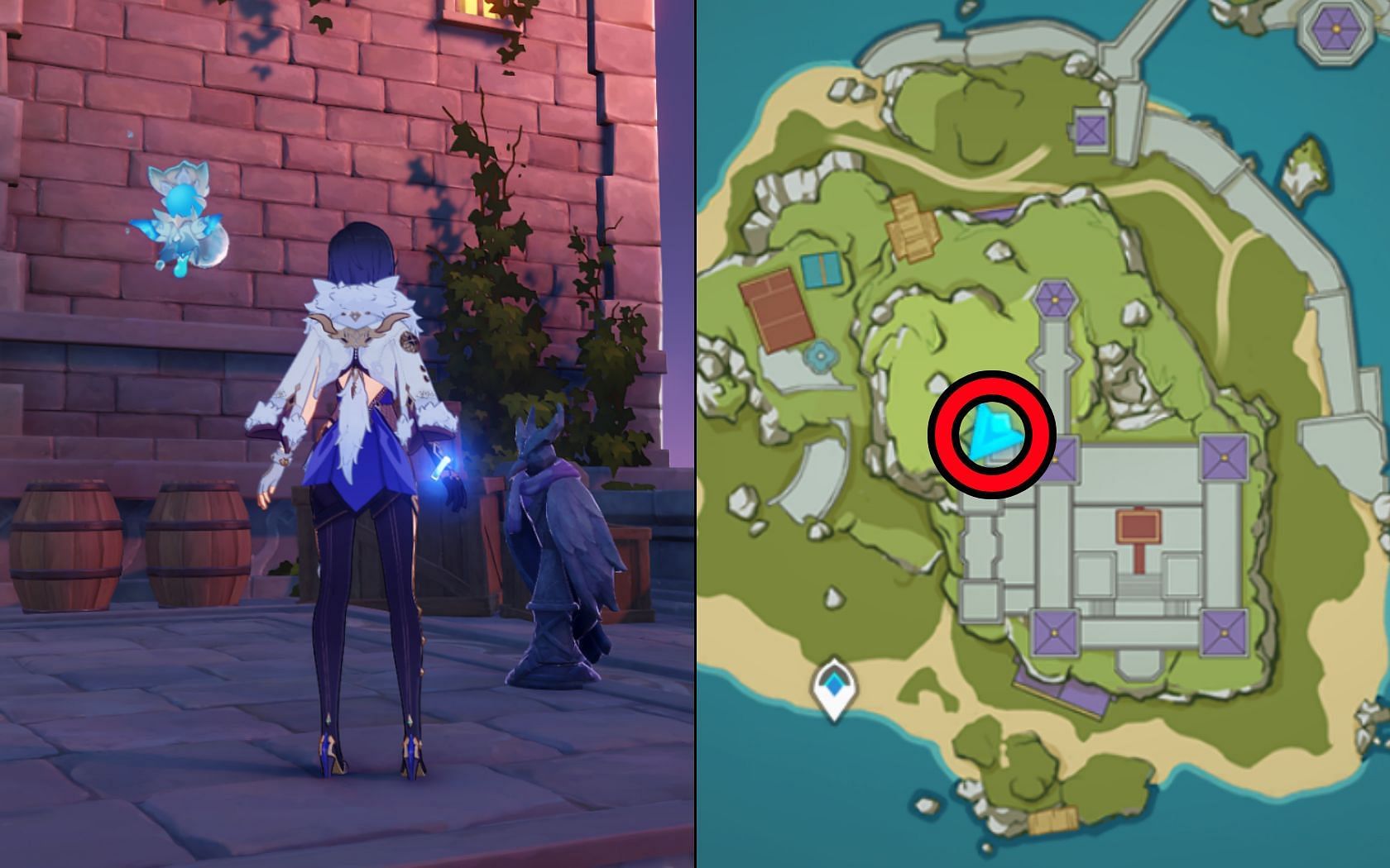 There is a lone statue here (Image via HoYoverse)