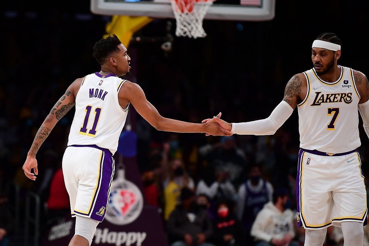 Malik Monk and Carmelo Anthony with the LA Lakers last season