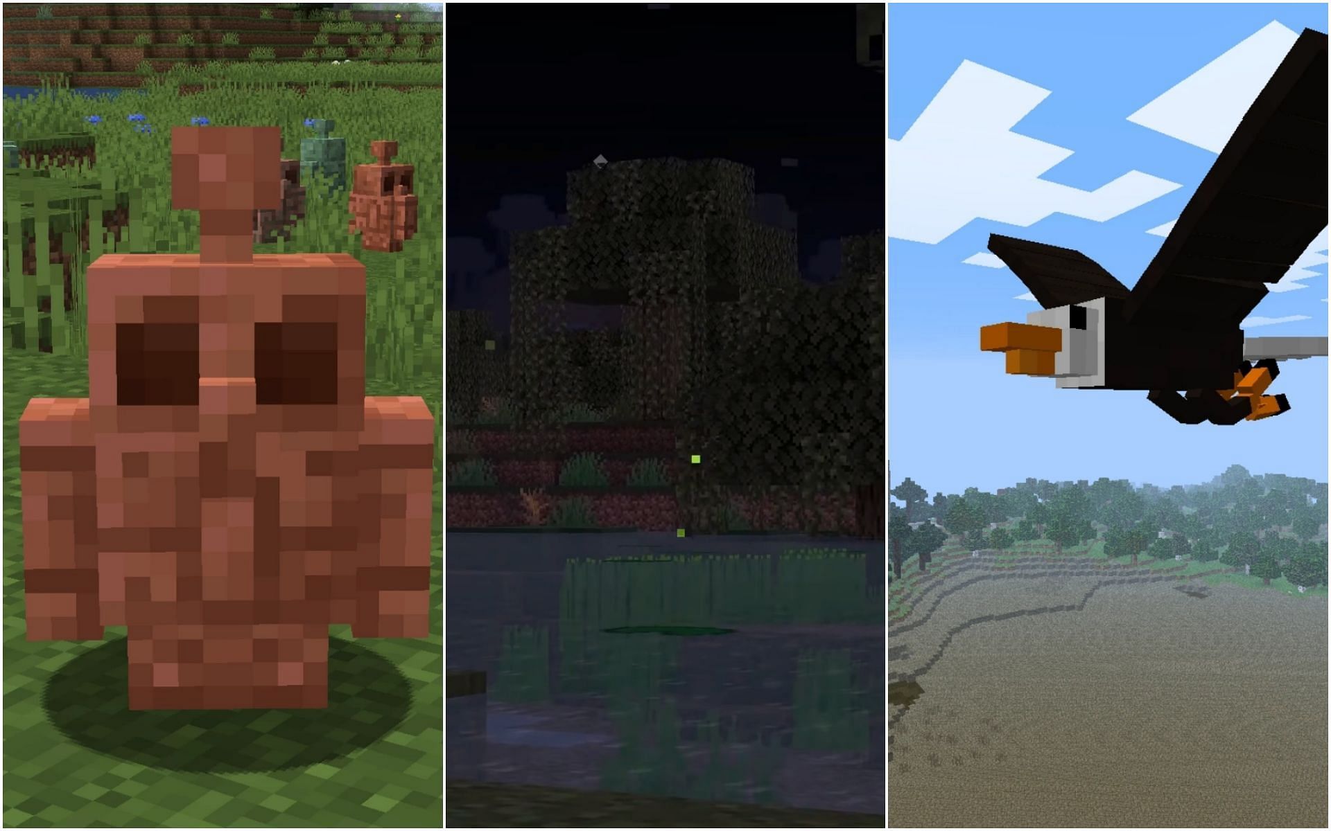 Some mobs that can be added (Images via MrJoshuaT, Mojang, Hexxit Wiki)