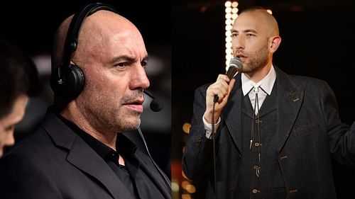 Rogan (L) was left unimpressed after comedian Ari Shaffir (R) peed in his hallway