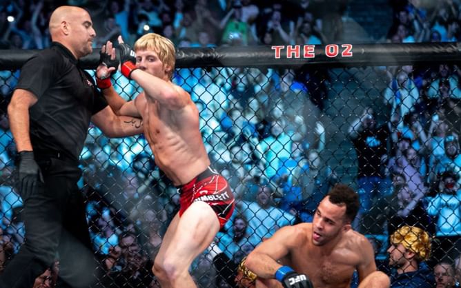 Watch: Paddy Pimblett chokes out Jordan Leavitt and 'teabags' him as promised as the O2 Arena goes bananas!