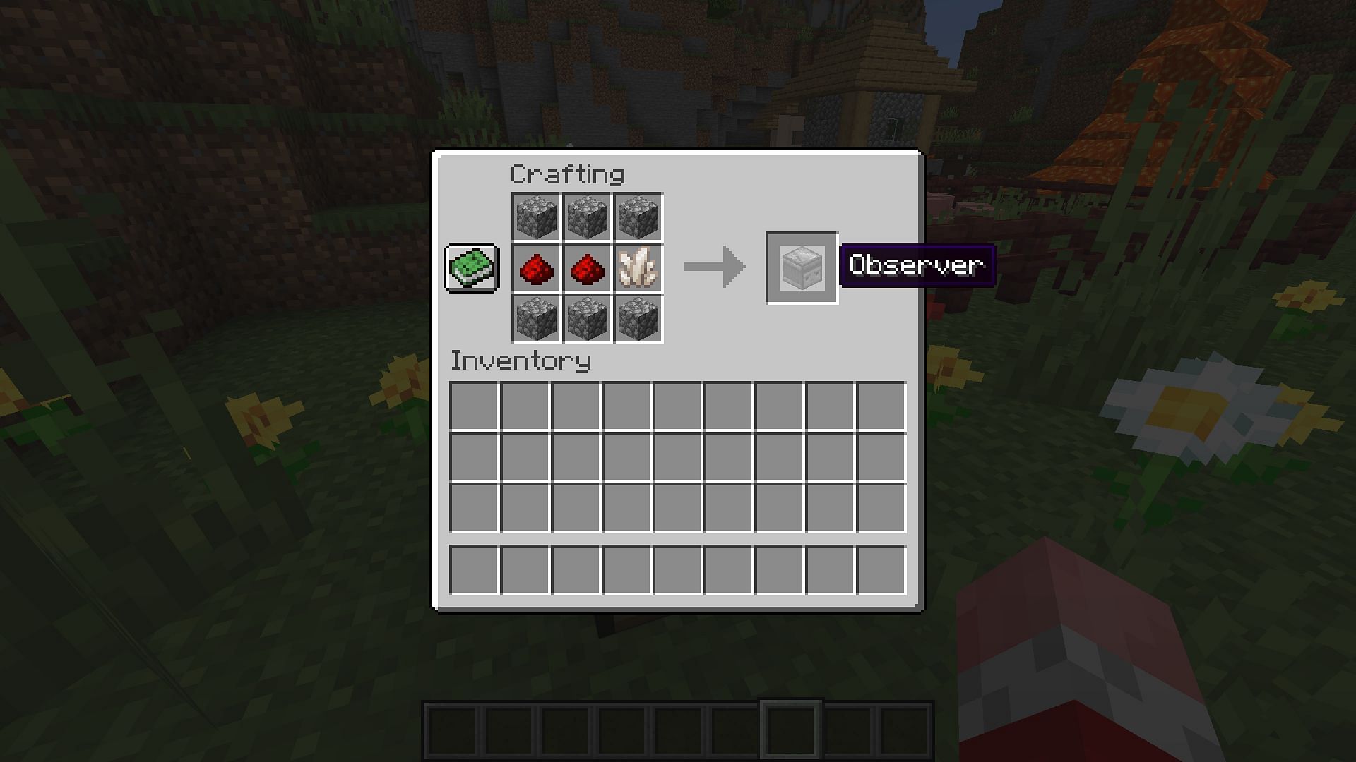 Cobblestone, redstone dust, and nether quartz are required to craft this block (Image via Minecraft 1.19 update)