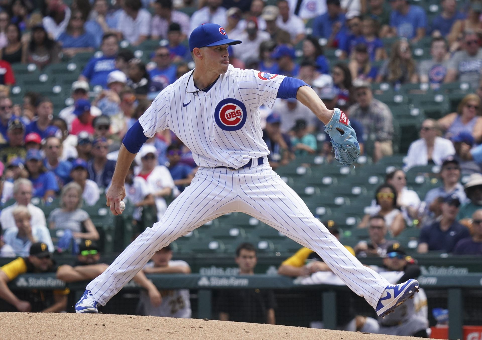 Keegan Thompson #71 of the Chicago Cubs throws a pitch during the third inning against the Pittsburgh Pirates at Wrigley Field