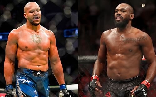 Ciryl Gane (left), Jon Jones (right)