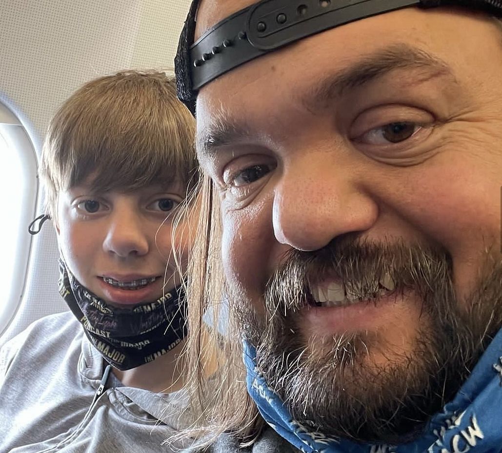 Dylan Postl/Hornswoggle and his son (Photo from Postl&#039;s Instagram)