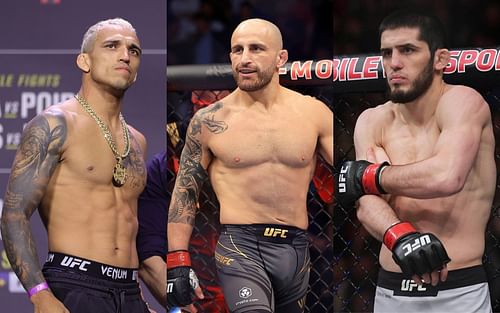 (L-R) Charles Oliveira, Alexander Volkanovski, Islam Makhachev [Image via @islam_makhachev on Instagram]