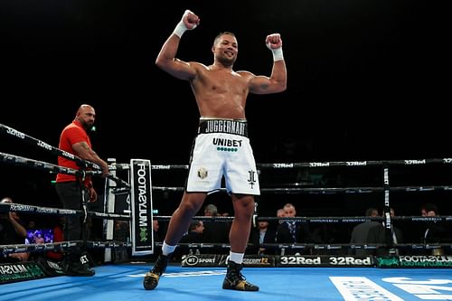 Joe Joyce celebrates after defeating Christian Hammer at OVO Arena Wembley on July 02, 2022 in London, England [Photo by James Chance/Getty Images]