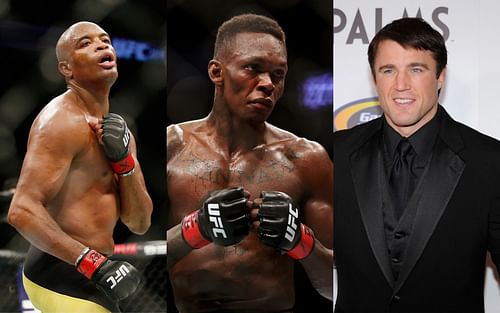 Silva, Adesanya, and Sonnen (left, center, and right)