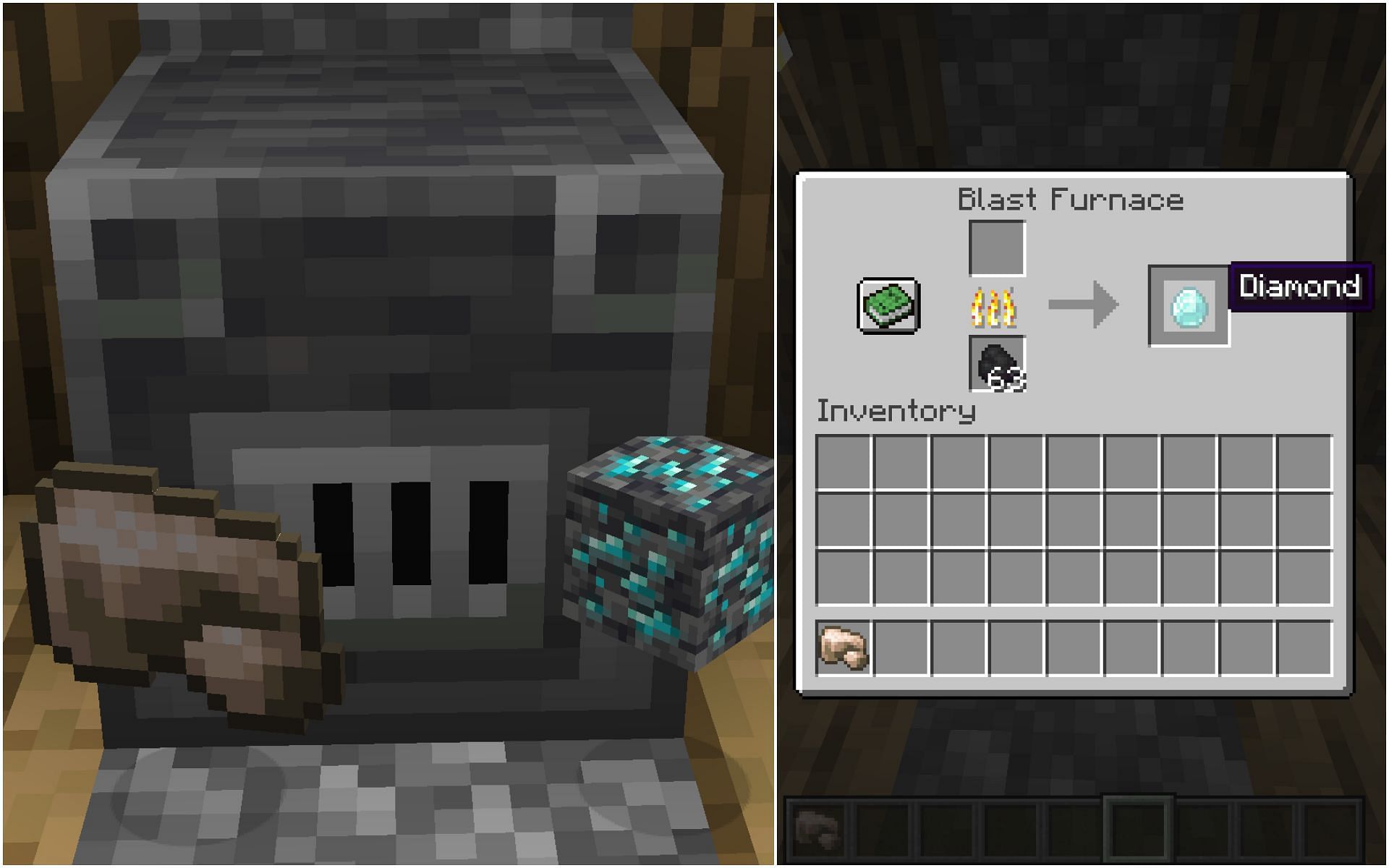 Blast furnace can be used to smelt raw earth materials at twice the speed (Image via Minecraft 1.19 update)