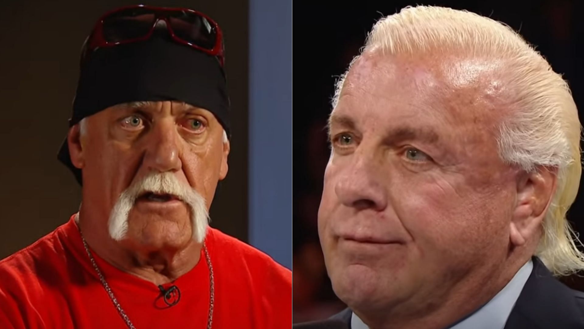 Hulk Hogan (left); Ric Flair (right)