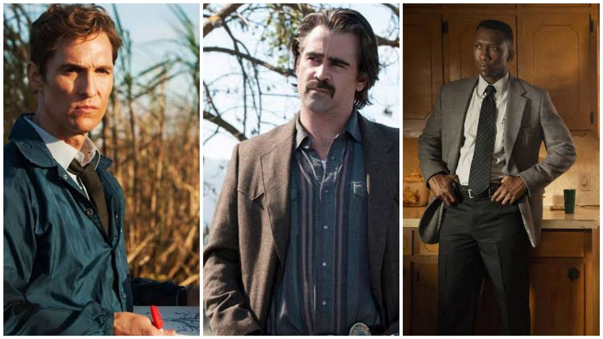 Stills from True Detective (Images via HBO)