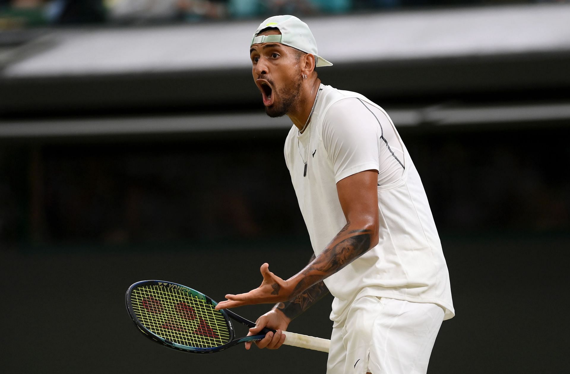 Nick Kyrgios at the 2022 Wimbledon Championships