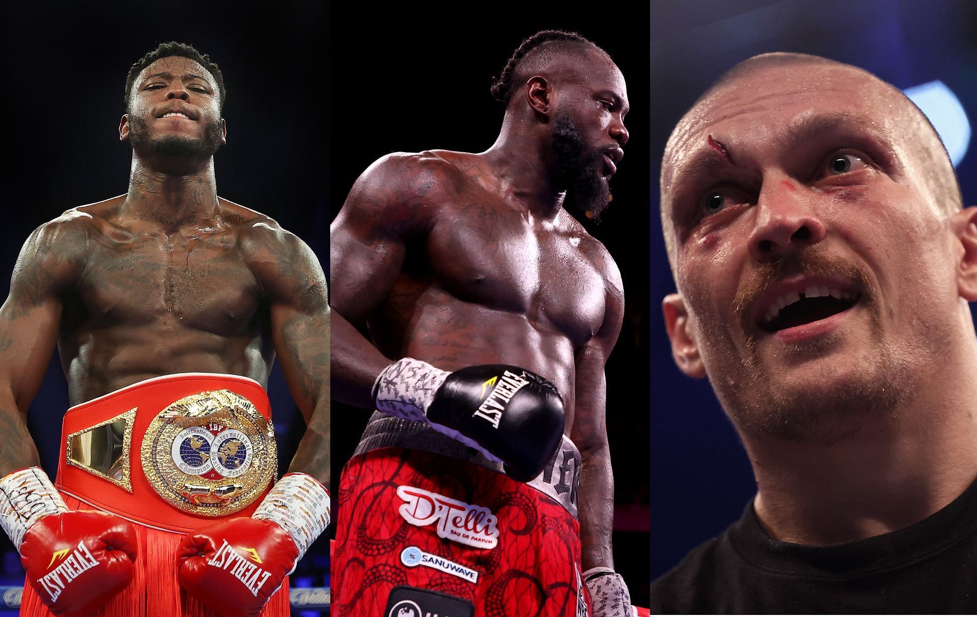 From Left to Right : Isaac Chamberlain, Deontay Wilder, Oleksander Usyk