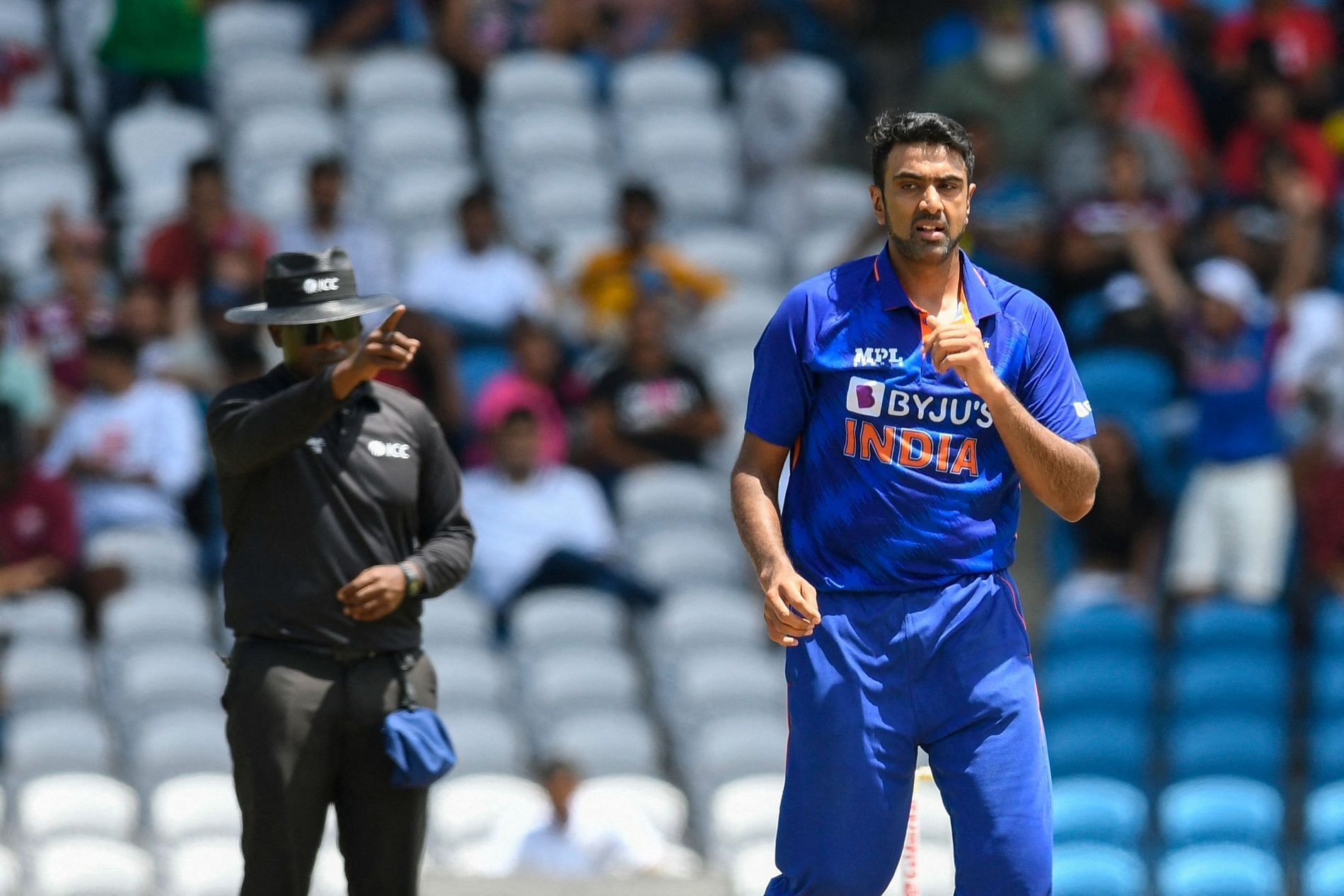 Ravichandran Ashwin claimed 2 for 22 in the 1st T20I against West Indies. Pic: BCCI