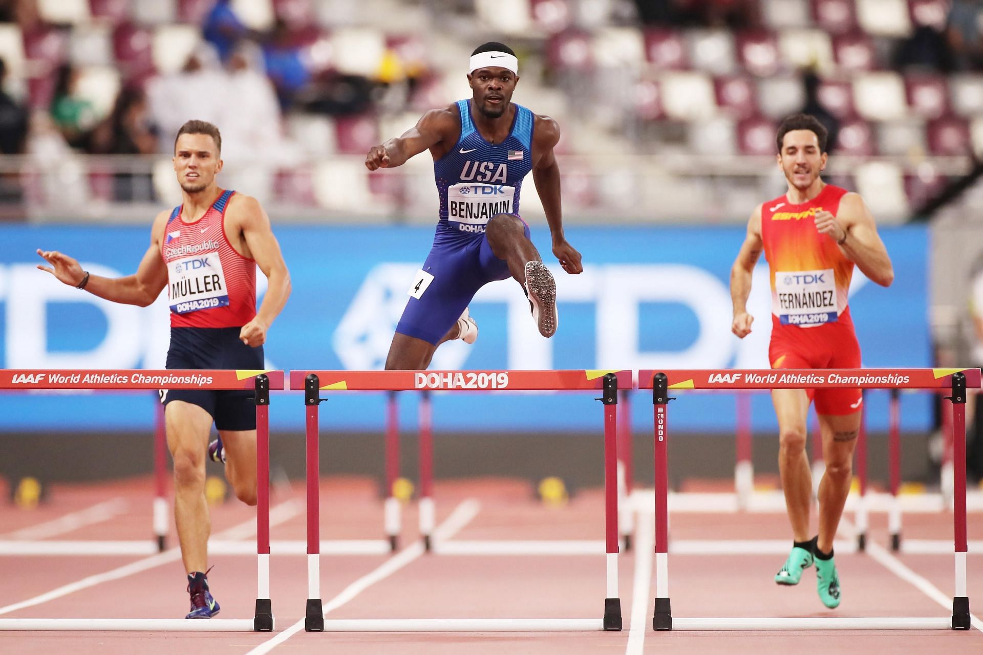 Rai Benjamin at the World Athletics Championships Doha 2019 (Image via Getty Images)