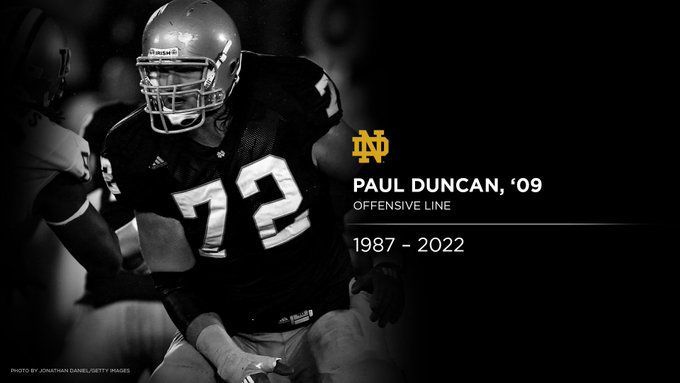 Notre Dame Football: Former offensive lineman, Paul Duncan dead at 35