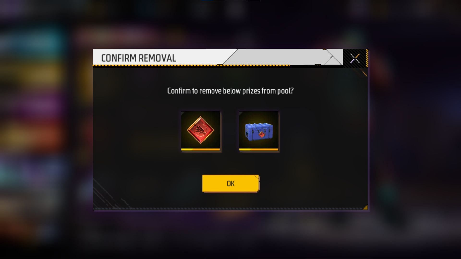 Once items are removed, they cannot be claimed (Image via Garena)