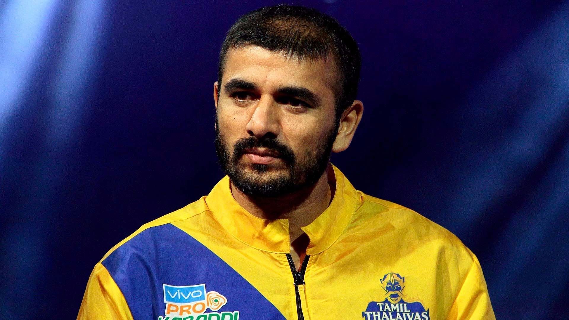 Ajay Thakur during his time with PKL outfit Tamil Thalaivas - PC: Pro Kabaddi