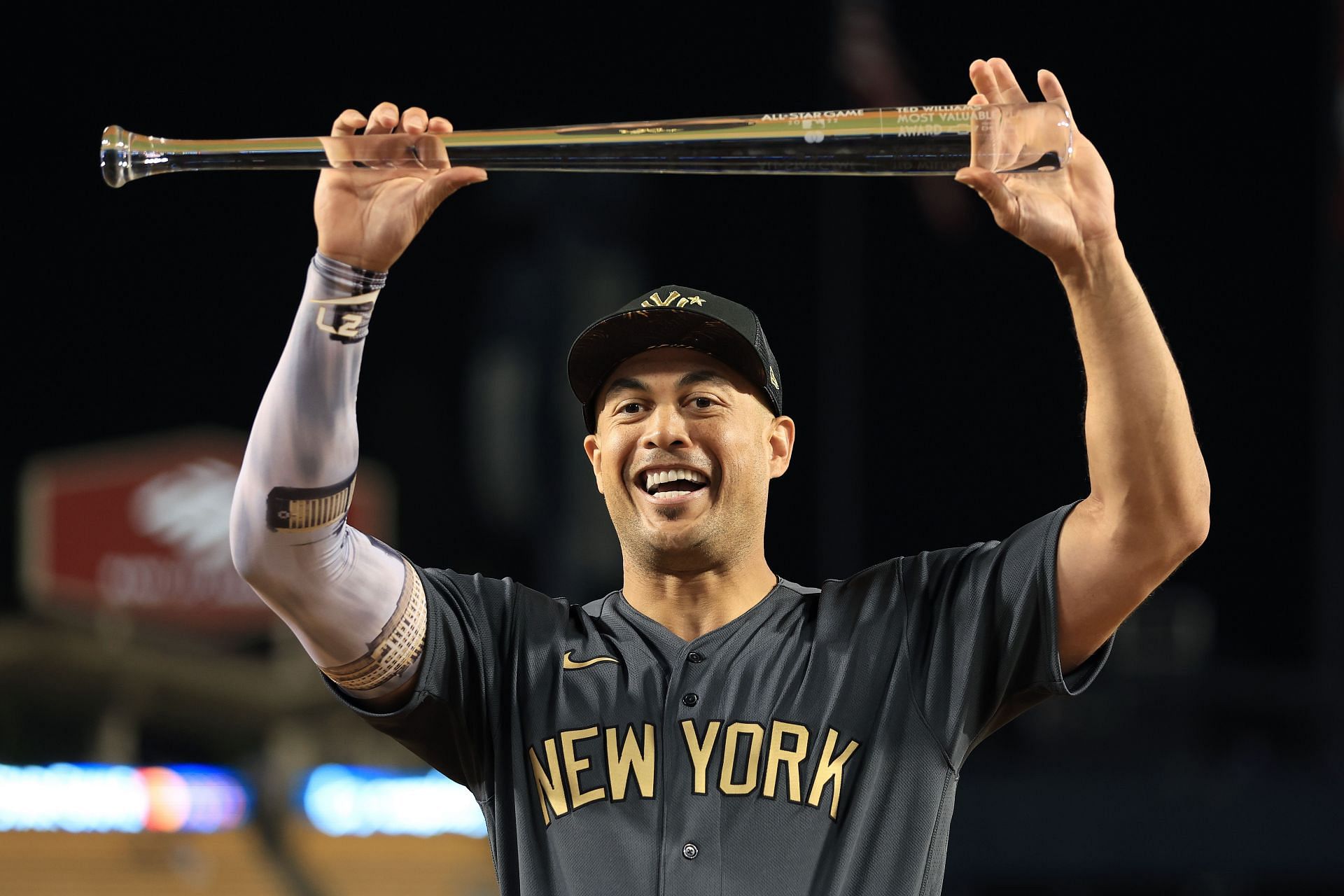 Giancarlo Stanton during the 92nd MLB All-Star Game presented by Mastercard