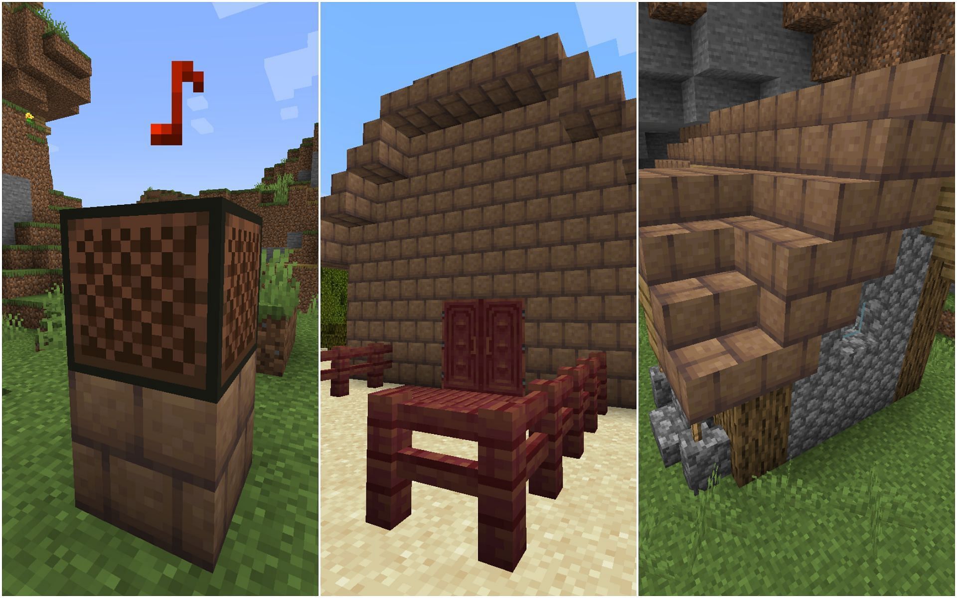 Uses of mud bricks (Image via Minecraft 1.19 update)
