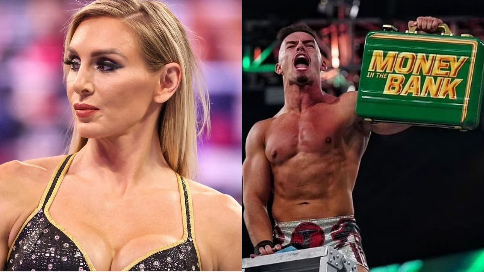 Charlotte Flair (left); Theory (right)