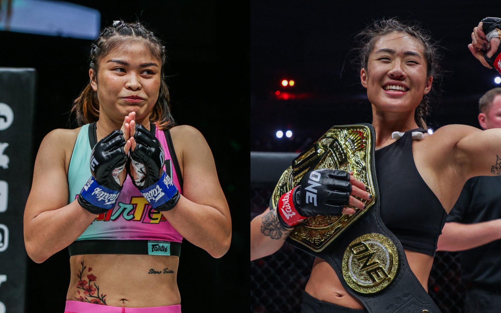 Stamp Fairtex (left) and Angela Lee (right). [Photos ONE Championship]