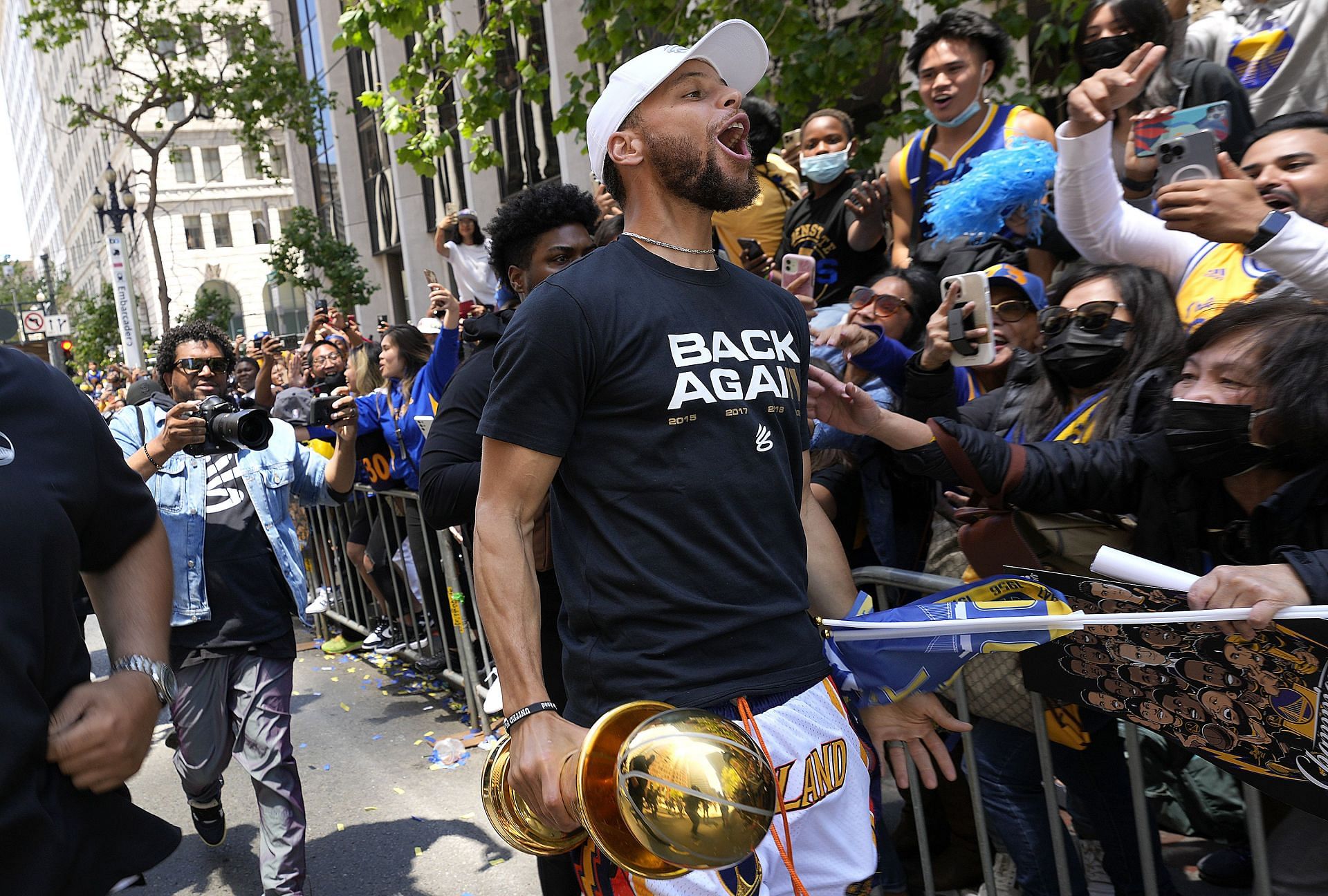 Steph Curry at the Golden State Warriors Victory Parade & Rally