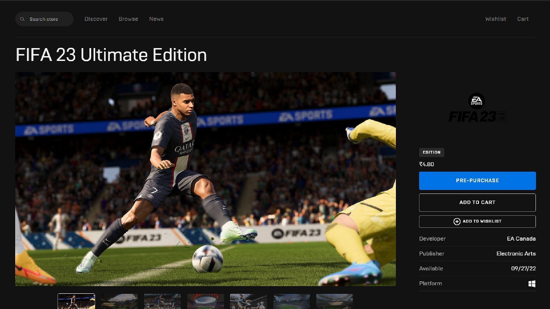 Jogadores que pagaram R$ 0,30 em FIFA 23 na Epic Games Store vão poder  manter