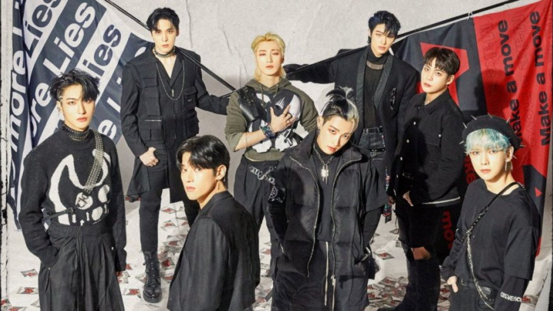 ATEEZ pose for the concept photo of The World Ep.1: Movement (Image via K.Q. Entertainment)