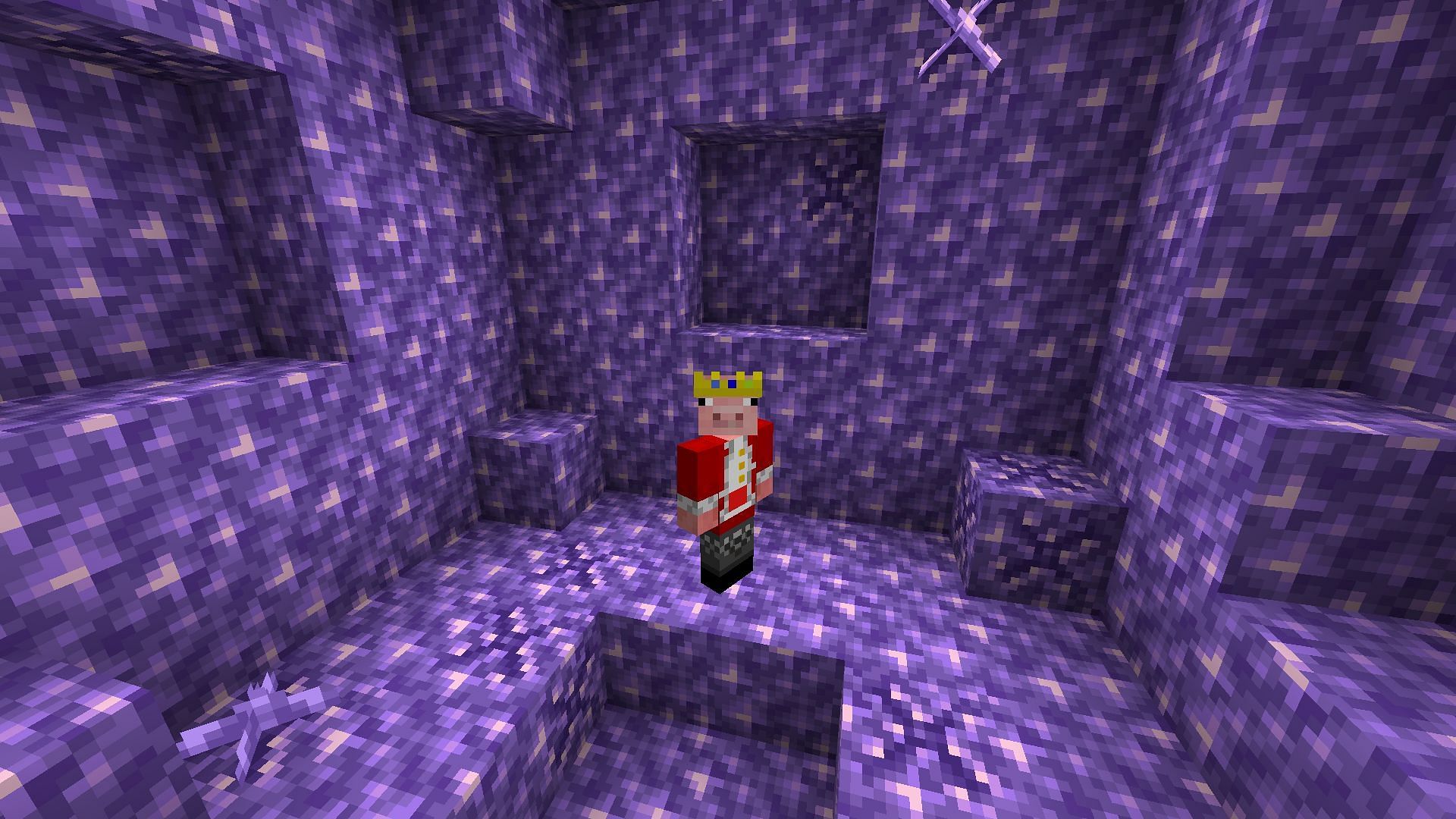 Walking on amethyst blocks creates unique chime-like sounds (Image via Minecraft 1.19 update)